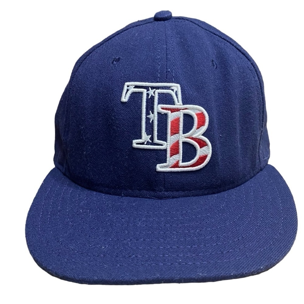New Era MLB Tampa Bay Rays Blue American Flag Ball Cap Size 7 5/8